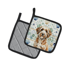 Load image into Gallery viewer, Lagotto Romagnolo Coastal Sea Glass Pair of Pot Holders