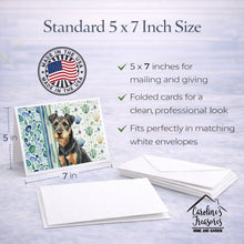 Load image into Gallery viewer, Black and Tan Lakeland Terrier Coastal Sea Glass Greeting Cards Pack of 8