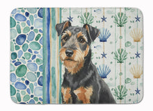 Load image into Gallery viewer, Black and Tan Lakeland Terrier Coastal Sea Glass Memory Foam Kitchen Mat