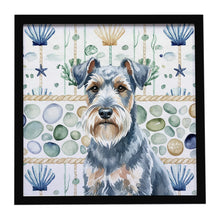 Load image into Gallery viewer, Blue Lakeland Terrier Coastal Sea Glass Framed Metal Print