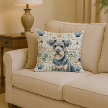 Load image into Gallery viewer, Blue Lakeland Terrier Coastal Sea Glass Throw Pillow