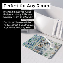 Load image into Gallery viewer, Blue Lakeland Terrier Coastal Sea Glass Memory Foam Kitchen Mat
