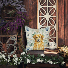 Load image into Gallery viewer, Lion Yellow Leonberger Coastal Sea Glass Throw Pillow