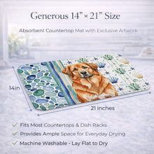 Load image into Gallery viewer, Red Leonberger Coastal Sea Glass Dish Drying Mat