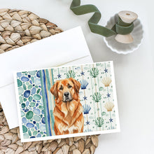 Load image into Gallery viewer, Red Leonberger Coastal Sea Glass Greeting Cards Pack of 8