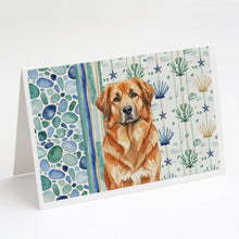 Load image into Gallery viewer, Red Leonberger Coastal Sea Glass Greeting Cards Pack of 8
