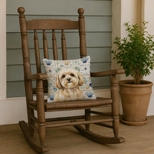 Load image into Gallery viewer, Cream Lhasa Apso Coastal Sea Glass Throw Pillow