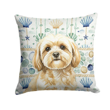 Load image into Gallery viewer, Cream Lhasa Apso Coastal Sea Glass Throw Pillow
