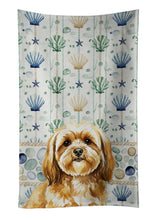 Load image into Gallery viewer, Gold Lhasa Apso Coastal Sea Glass Kitchen Towel