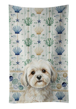 Load image into Gallery viewer, White Lhasa Apso Coastal Sea Glass Kitchen Towel