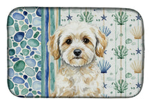 Load image into Gallery viewer, Maltipoo Coastal Sea Glass Dish Drying Mat