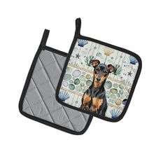Load image into Gallery viewer, Manchester Terrier Coastal Sea Glass Pair of Pot Holders