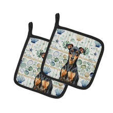 Load image into Gallery viewer, Manchester Terrier Coastal Sea Glass Pair of Pot Holders