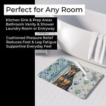 Load image into Gallery viewer, Manchester Terrier Coastal Sea Glass Memory Foam Kitchen Mat