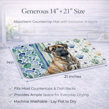 Load image into Gallery viewer, Brindle Mastiff Coastal Sea Glass Dish Drying Mat