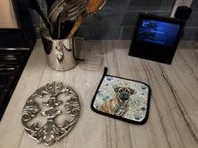 Load image into Gallery viewer, Brindle Mastiff Coastal Sea Glass Pair of Pot Holders