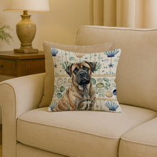 Load image into Gallery viewer, Brindle Mastiff Coastal Sea Glass Throw Pillow