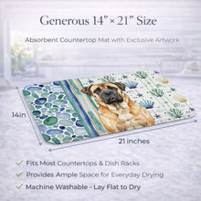 Load image into Gallery viewer, Fawn Mastiff Coastal Sea Glass Dish Drying Mat