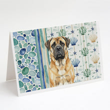 Load image into Gallery viewer, Fawn Mastiff Coastal Sea Glass Greeting Cards Pack of 8