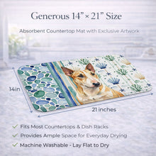 Load image into Gallery viewer, Miniature Bull Terrier Coastal Sea Glass Dish Drying Mat