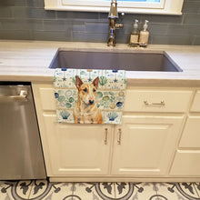 Load image into Gallery viewer, Miniature Bull Terrier Coastal Sea Glass Kitchen Towel
