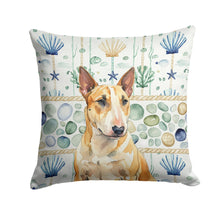 Load image into Gallery viewer, Miniature Bull Terrier Coastal Sea Glass Throw Pillow