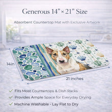 Load image into Gallery viewer, Tricolor Miniature Bull Terrier Coastal Sea Glass Dish Drying Mat