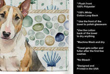 Load image into Gallery viewer, Tricolor Miniature Bull Terrier Coastal Sea Glass Kitchen Towel