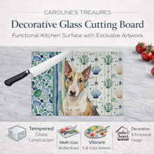 Load image into Gallery viewer, Tricolor Miniature Bull Terrier Coastal Sea Glass Glass Cutting Board