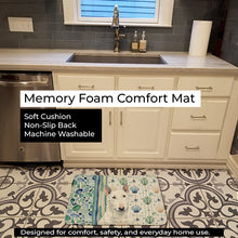 Load image into Gallery viewer, White Miniature Bull Terrier Coastal Sea Glass Memory Foam Kitchen Mat