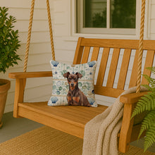 Load image into Gallery viewer, Chocolate and Rust Miniature Pinscher Min Pin Coastal Sea Glass Throw Pillow