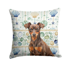 Load image into Gallery viewer, Chocolate and Rust Miniature Pinscher Min Pin Coastal Sea Glass Throw Pillow