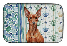 Load image into Gallery viewer, Red Miniature Pinscher Min Pin Coastal Sea Glass Dish Drying Mat