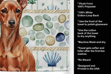 Load image into Gallery viewer, Red Miniature Pinscher Min Pin Coastal Sea Glass Kitchen Towel