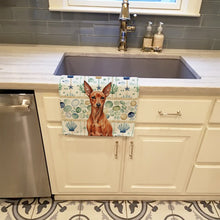 Load image into Gallery viewer, Red Miniature Pinscher Min Pin Coastal Sea Glass Kitchen Towel