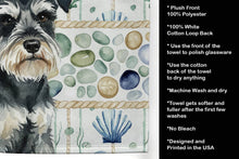 Load image into Gallery viewer, Black &amp; Silver Miniature Schnauzer Coastal Sea Glass Kitchen Towel