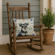 Load image into Gallery viewer, Black &amp; Silver Miniature Schnauzer Coastal Sea Glass Throw Pillow