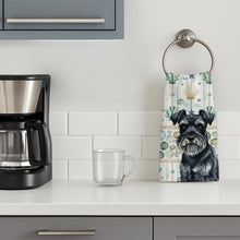 Load image into Gallery viewer, Black Miniature Schnauzer Coastal Sea Glass Kitchen Towel
