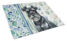 Load image into Gallery viewer, Black Miniature Schnauzer Coastal Sea Glass Glass Cutting Board