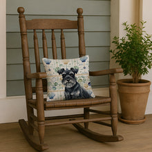 Load image into Gallery viewer, Black Miniature Schnauzer Coastal Sea Glass Throw Pillow