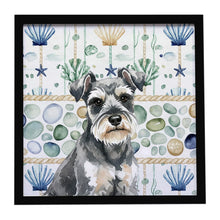 Load image into Gallery viewer, Miniature Schnauzer Coastal Sea Glass Framed Metal Print