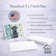 Load image into Gallery viewer, Black Neapolitan Mastiff Coastal Sea Glass Greeting Cards Pack of 8