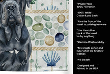 Load image into Gallery viewer, Black Neapolitan Mastiff Coastal Sea Glass Kitchen Towel