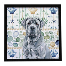 Load image into Gallery viewer, Blue Neapolitan Mastiff Coastal Sea Glass Framed Metal Print
