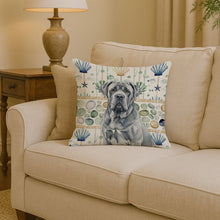 Load image into Gallery viewer, Blue Neapolitan Mastiff Coastal Sea Glass Throw Pillow