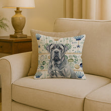 Load image into Gallery viewer, Blue Neapolitan Mastiff Coastal Sea Glass Throw Pillow
