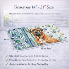 Load image into Gallery viewer, Neapolitan Mastiff Coastal Sea Glass Dish Drying Mat