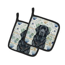 Load image into Gallery viewer, Black Newfoundland Coastal Sea Glass Pair of Pot Holders
