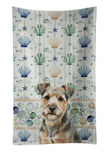 Load image into Gallery viewer, Grizzle and Tan Norfolk Terrier Coastal Sea Glass Kitchen Towel