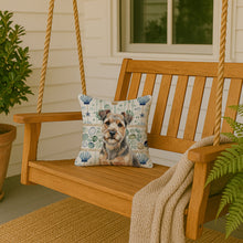 Load image into Gallery viewer, Grizzle and Tan Norfolk Terrier Coastal Sea Glass Throw Pillow